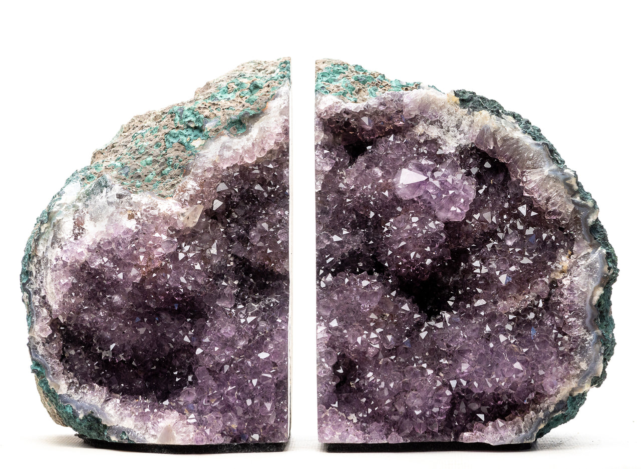 DesertUSA Amethyst Geode Crystal Cluster Bookends