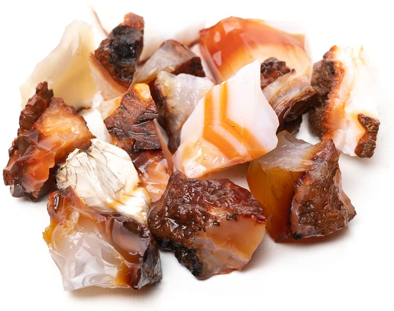 Rough Carnelian Crystal Stones 1 lb Bulk