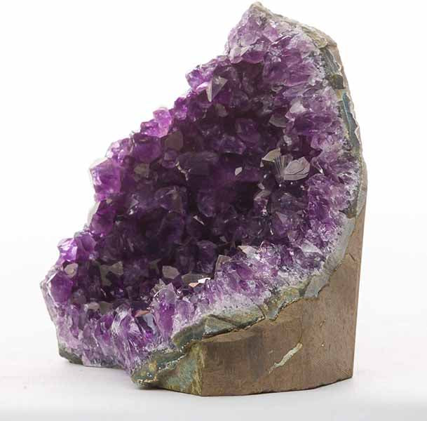 Handcrafted Amethyst Cut Base from Basalt (1 to 1.5 lbs) - Deep Purple Crystals with Bonus Minerals and Free Shipping