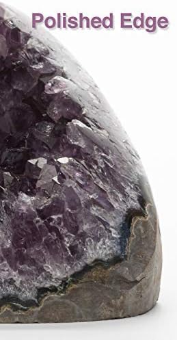 DesertUSA Uruguayan Amethyst Crystal Clusters Cut Base from Basalt Plus,(1 to 1.5 lbs, Polished Edge Deep Purple Amethyst)