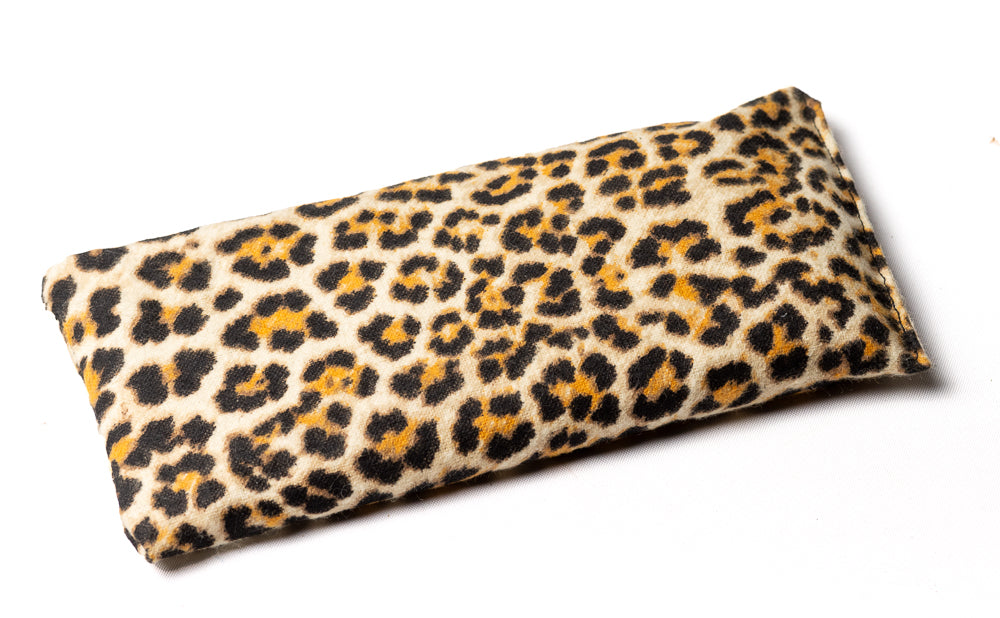 Leopard Print Eye Pillow - 100% Cotton, Golden Flaxseed Filled, Lavender Scented - Relaxation & Sleep Aid