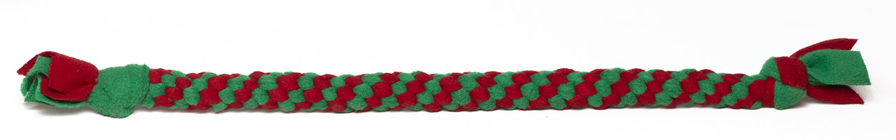 Braided Fleece Dog Toy – 20″ Durable Chew & Tug Toy – Red & Teal for Large Dogs