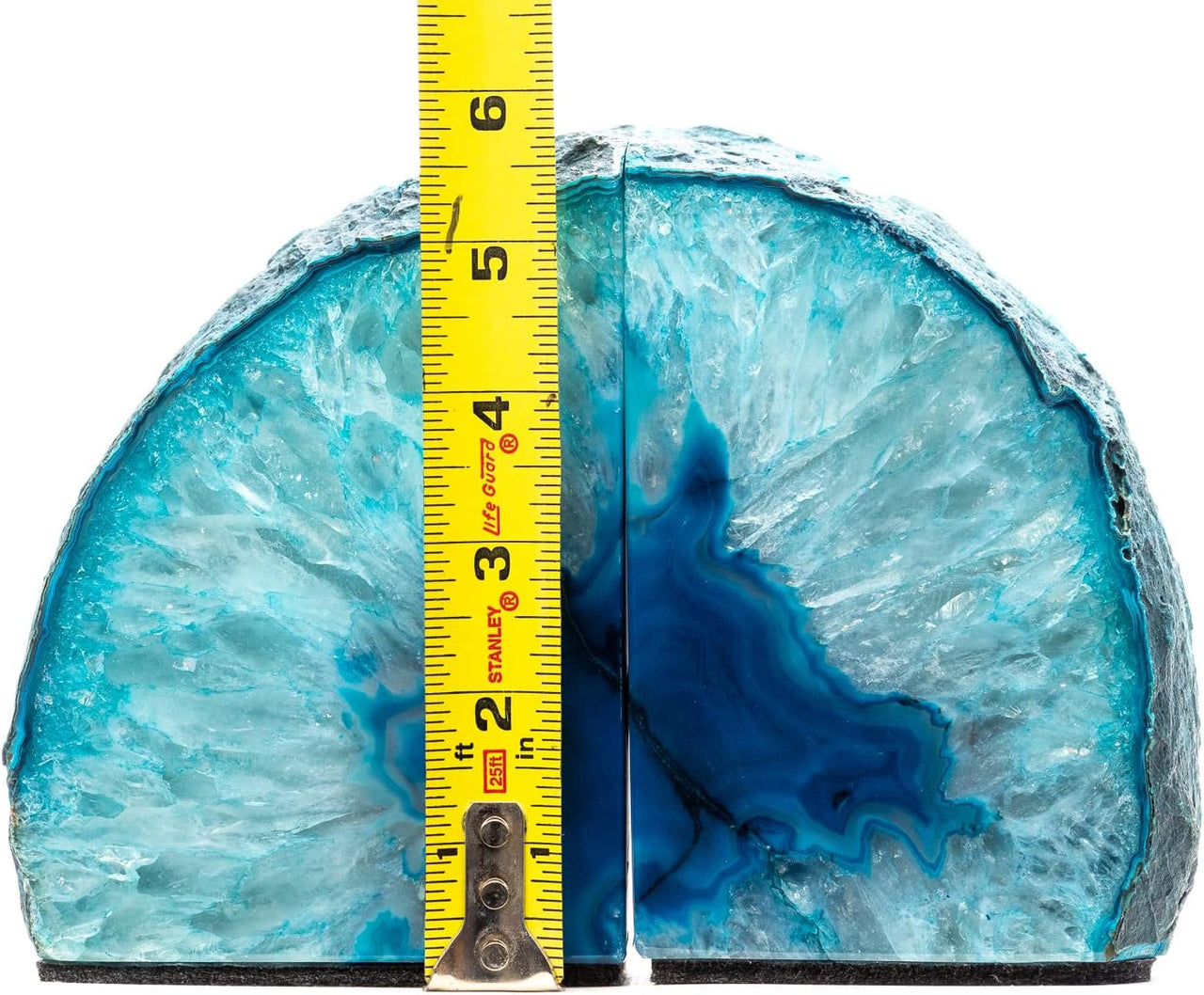 Agate Bookends with Bonus Minerals (6-8 lb, Teal)
