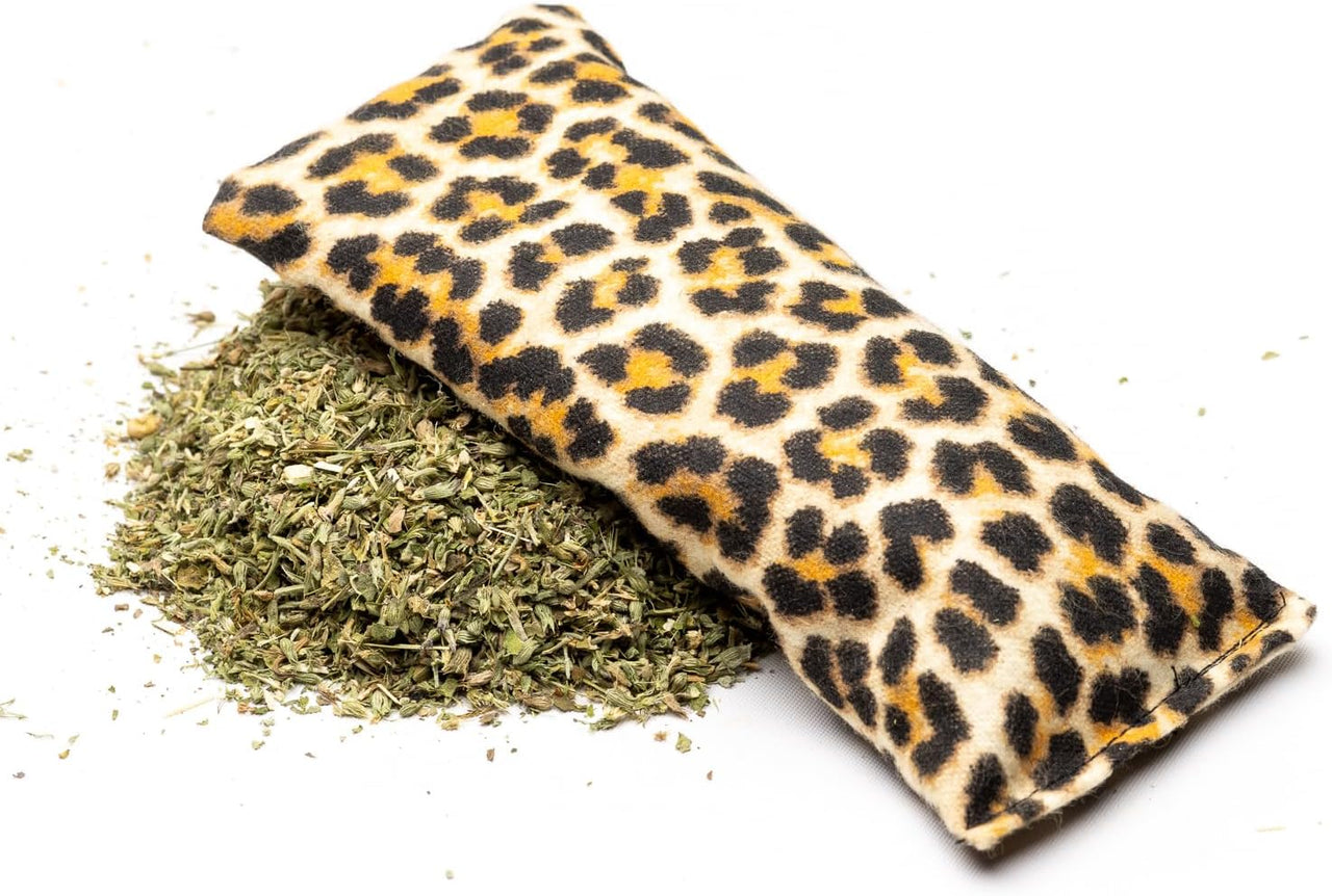 Purrfectly Plush Catnip Pillow – Leopard Print, 100% Catnip-Filled Toy for Cats, Soft and Durable, Encourages Play and Relaxation