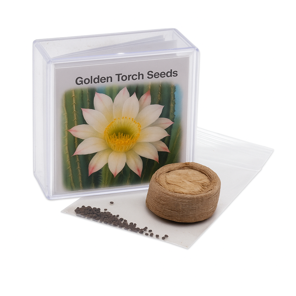 Grow Your Own Golden Torch Cactus Incubator Kit – Cactus Seeds – Seed Starter Peat Pellets Pods - Southwestern Gift Idea - Seed Growing
