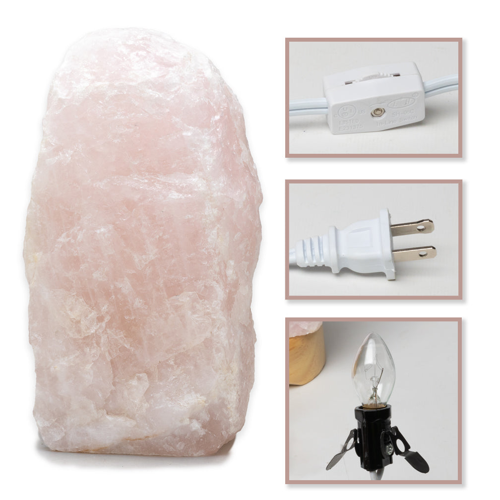 Rose Quartz Lamp with Light Kit