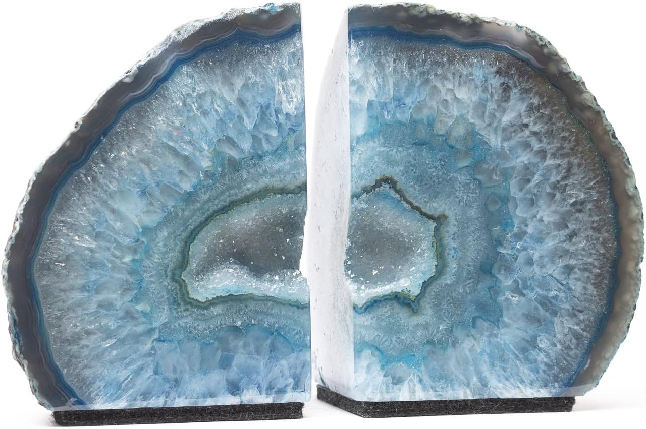 Geode Bookends Polished Agate Felt Bottom (3 - 4 lb)