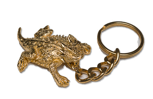 Gold Plated Horned Lizard Keychain
