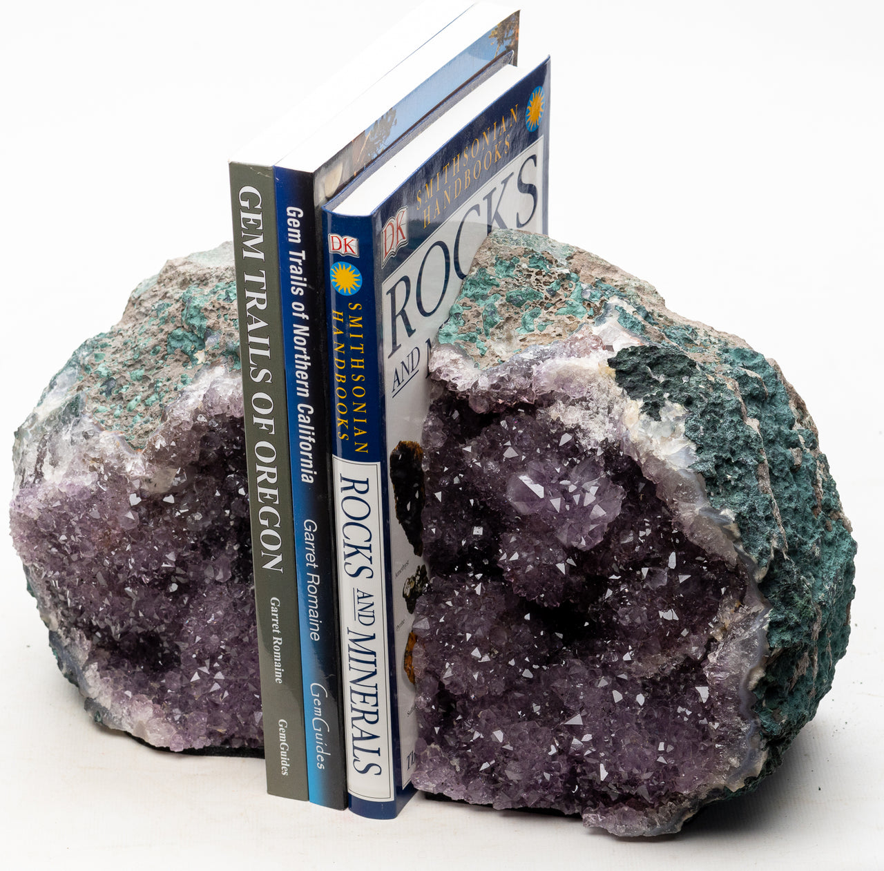 DesertUSA Amethyst Geode Crystal Cluster Bookends
