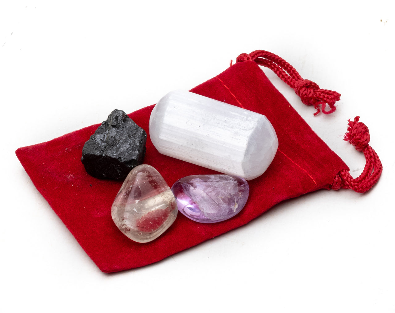 Home Protection Crystals Kit with Selenite, Black Tourmaline, Smoky Quartz, and Amethyst - Buy 1, Get 1 FREE