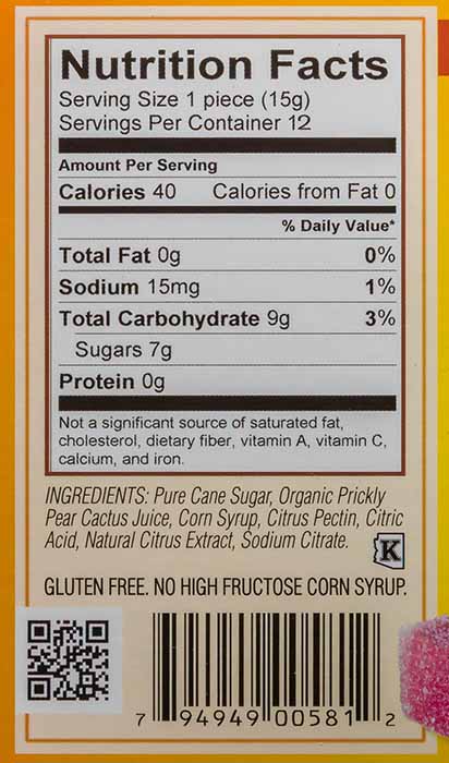 prickly pear cactus calories Cheri's Desert Harvest Prickly Pear Cactus Candy – 12 Pieces (8.5 oz)