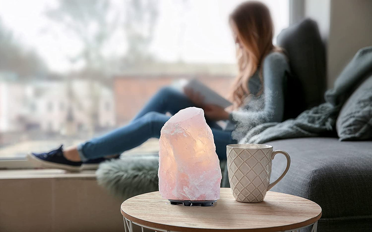 DesertUSA Rose Quartz Dimmable LED Lamp (Rose Quartz, Medium)